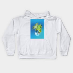 Symi Island Greece travel poster Kids Hoodie